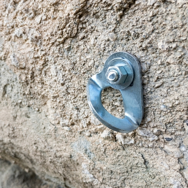 climbing bolt on rockface